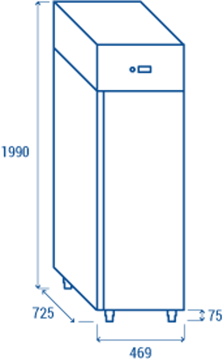 Нискотемпературен хладилен шкаф  с 1 врата, GN 1/1, клас D, INOX
