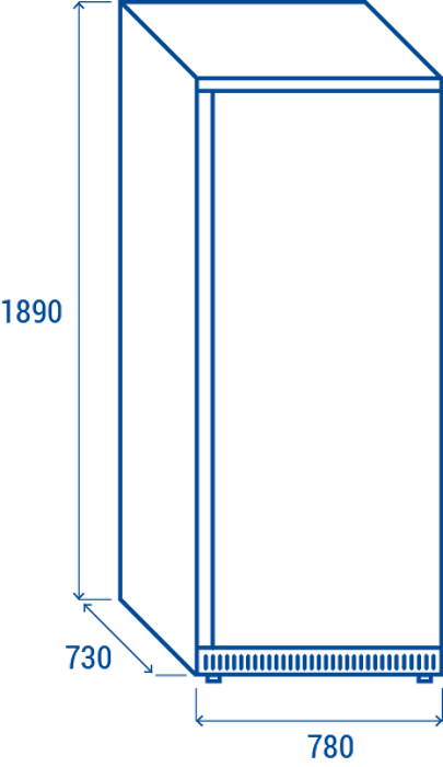 Нискотемпературен хладилен шкаф, неръждаем, GN 2/1, 600 л