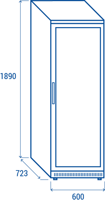 Среднотемпературен хладилен шкаф, пластифициран, клас D, 400 л