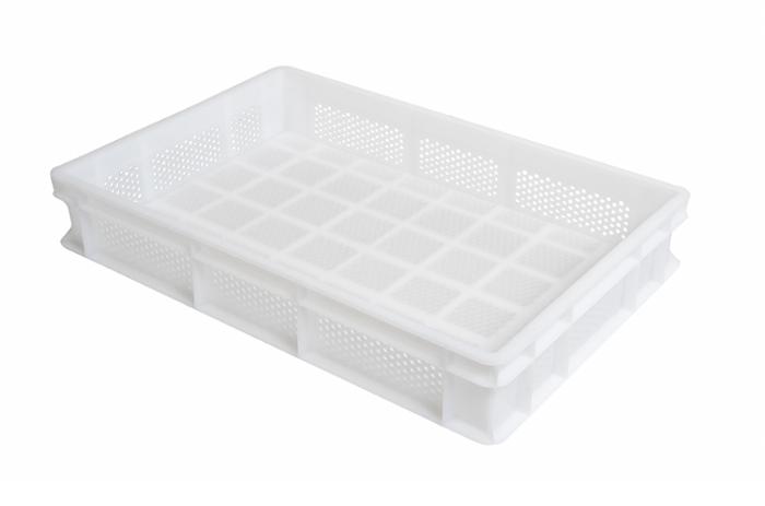 Тава пластмасова, перфорирана за прясна паста, 600х400х100 мм, бяла - kuhnensko.com Тава пластмасова, перфорирана за прясна паста, 600х400х100 мм, бяла