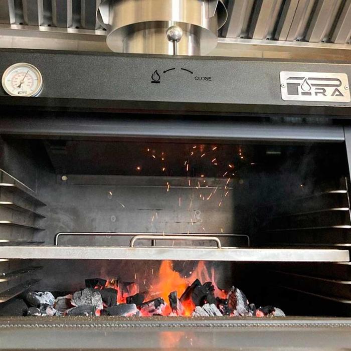 Фурна-барбекю на дървени въглища PIRA-90 BLACK AB, настолна - kuhnensko.com Фурна-барбекю на дървени въглища PIRA-90 BLACK AB, настолна