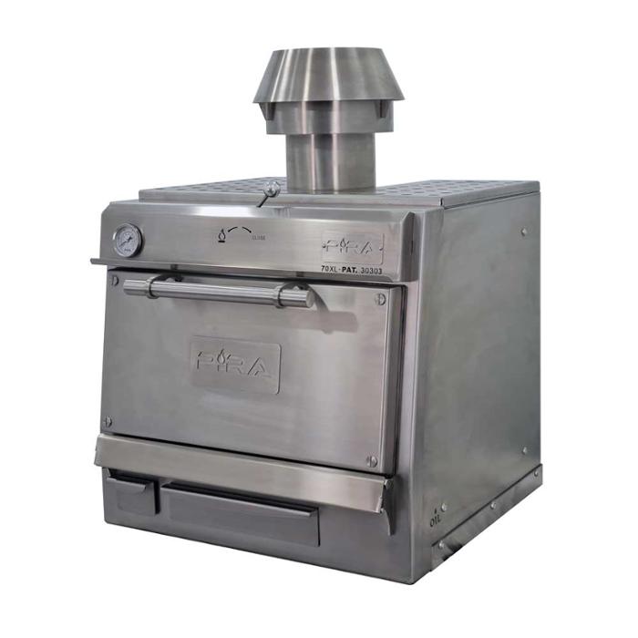 Фурна-барбекю на дървени въглища PIRA-70 XL SILVER SD, настолна