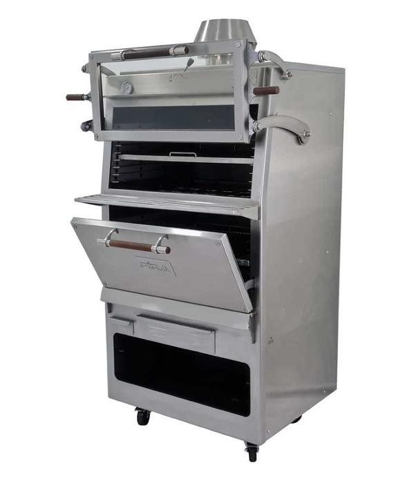 Фурна-барбекю на дървени въглища PIRA-90 D SILVER, свободно стояща - kuhnensko.com Фурна-барбекю на дървени въглища PIRA-90 D SILVER, свободно стояща