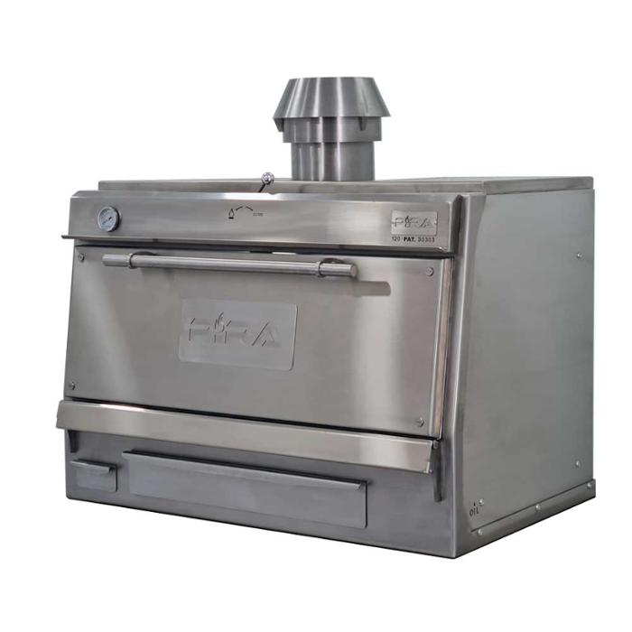 Фурна-барбекю на дървени въглища PIRA-120 SILVER SD, настолна