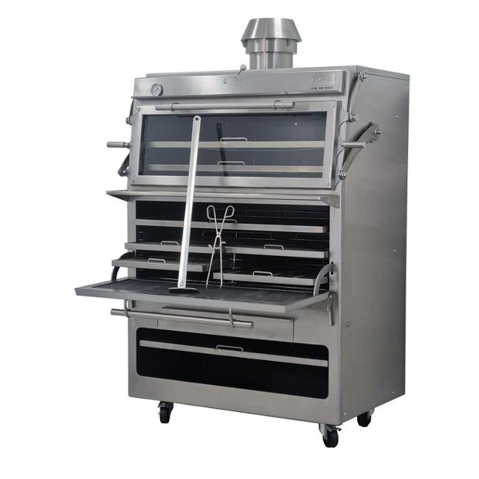 Фурна-барбекю на дървени въглища PIRA-120 D SILVER, свободно стояща - kuhnensko.com Фурна-барбекю на дървени въглища PIRA-120 D SILVER, свободно стояща