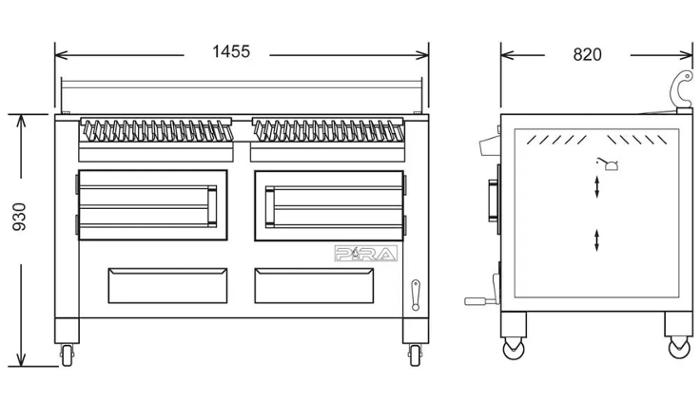 Грил на дървени въглища PIRA BBQ M150, свободно стоящ