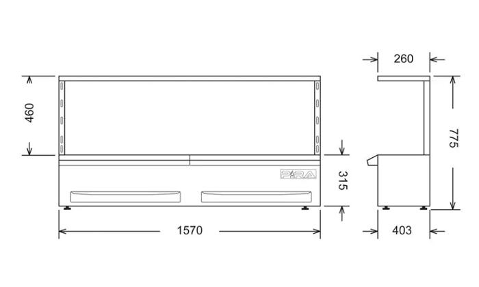 Грил на дървени въглища PIRA Robata ESP 160 LUX BASIC, настолен