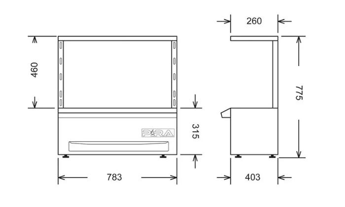 Грил на дървени въглища PIRA Robata ESP 80 SILVER BASIC, настолен