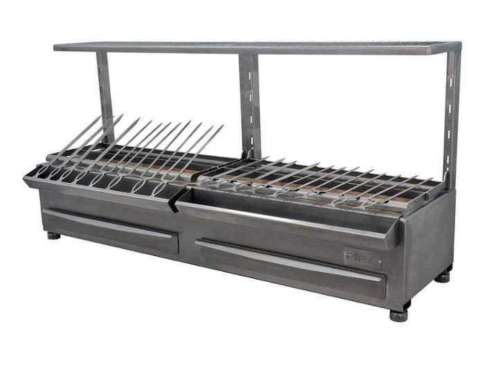 Грил на дървени въглища PIRA Robata ESP 160 SILVER COMPLET, настолен - kuhnensko.com Грил на дървени въглища PIRA Robata ESP 160 SILVER COMPLET, настолен