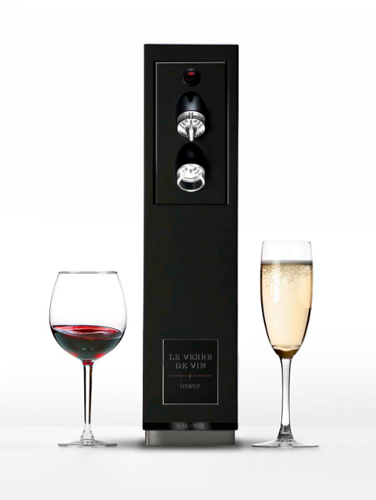 LE VERRE DE VIN+ tower за съхранение на тихи и пенливи винa в отворени бутилки