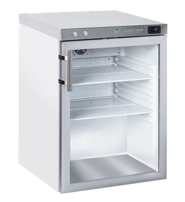 Хладилен шкаф, нискотемпературен за чаши с 1 стъклена врата, бял, 141 л - kuhnensko.com Хладилен шкаф, нискотемпературен за чаши с 1 стъклена врата, бял, 141 л