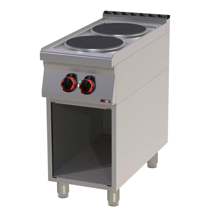 Електрически котлон с 2 кръгли плочи, 7 kW, върху основа - kuhnensko.com Електрически котлон с 2 кръгли плочи, 7 kW, върху основа