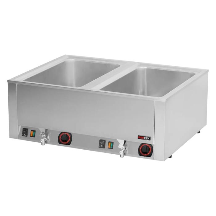 Електрическо бен-мари, 3 kW, 2xGN1/1-200, с кранове за източване - kuhnensko.com Електрическо бен-мари, 3 kW, 2xGN1/1-200, с кранове за източване