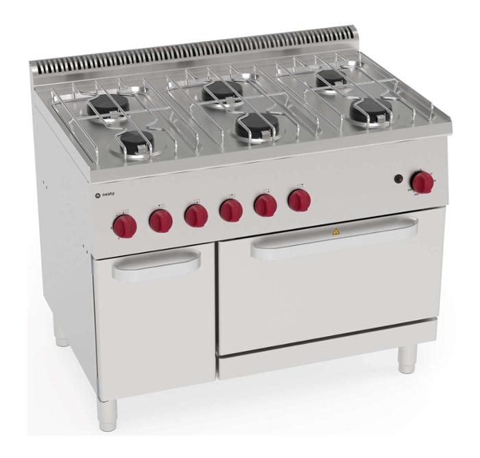 Печка с газова фурна GN 2/1 7 kW и 6 горелки 4 х 6 kW и 2 х 3,5 kW - kuhnensko.com Печка с газова фурна GN 2/1 7 kW и 6 горелки 4 х 6 kW и 2 х 3,5 kW