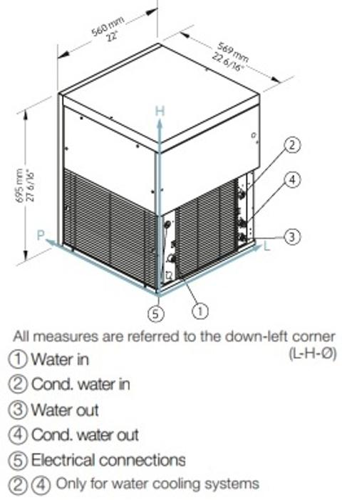 Ледогенератор за гранулиран лед 435 кг/24 ч, без бин, въздушно охлаждане - kuhnensko.com Ледогенератор за гранулиран лед 435 кг/24 ч, без бин, въздушно охлаждане