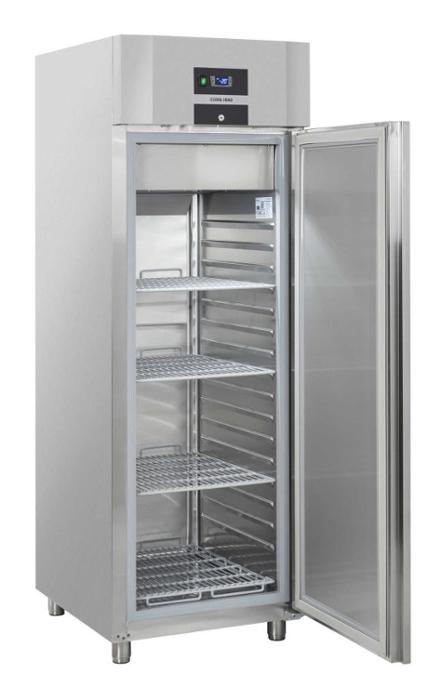 Среднотемпературен хладилен шкаф, GN2/1, енергиен клас B, INOX