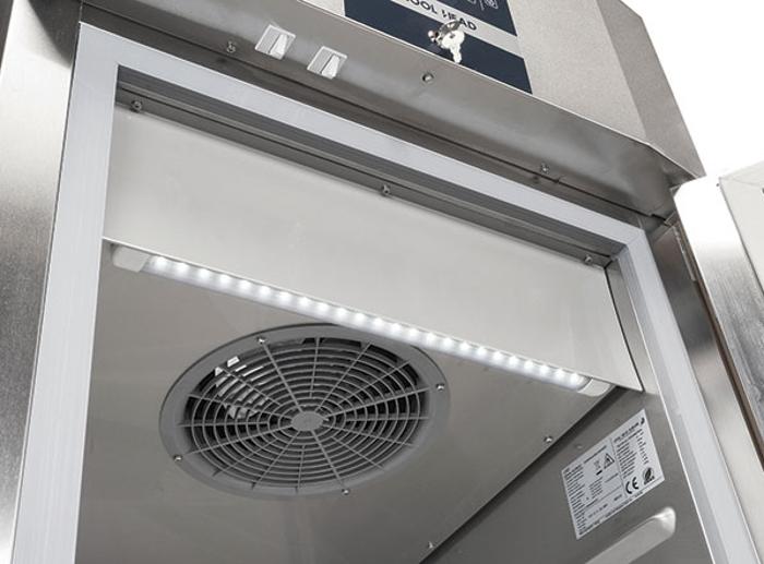 Среднотемпературен хладилен шкаф, GN2/1, енергиен клас B, INOX