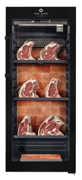 Хладилна витрина за сухо зреене, Premium S с LED Salt Wall, 100 кг, черна