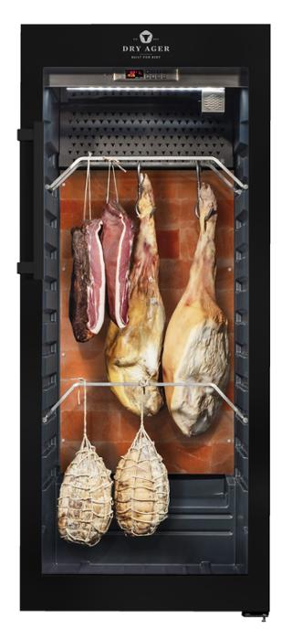 Хладилна витрина за сухо зреене, Premium S с LED Salt Wall, 100 кг, черна