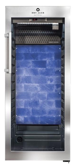 Хладилна витрина за сухо зреене, Premium S с LED Salt Wall, 100 кг, неръждаема - kuhnensko.com Хладилна витрина за сухо зреене, Premium S с LED Salt Wall, 100 кг, неръждаема
