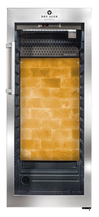 Хладилна витрина за сухо зреене, Premium S с LED Salt Wall, 100 кг, неръждаема - kuhnensko.com Хладилна витрина за сухо зреене, Premium S с LED Salt Wall, 100 кг, неръждаема