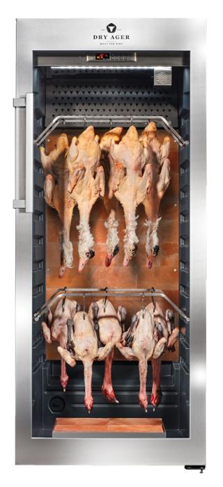 Хладилна витрина за сухо зреене, Premium S с LED Salt Wall, 100 кг, неръждаема - kuhnensko.com Хладилна витрина за сухо зреене, Premium S с LED Salt Wall, 100 кг, неръждаема