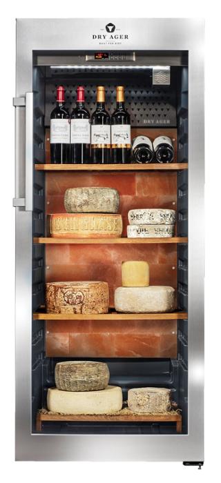 Хладилна витрина за сухо зреене, Premium S с LED Salt Wall, 100 кг, неръждаема - kuhnensko.com Хладилна витрина за сухо зреене, Premium S с LED Salt Wall, 100 кг, неръждаема