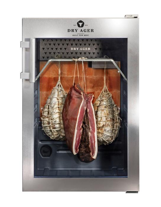 Хладилна витрина за сухо зреене, Premium S с LED Salt Wall, 20 кг, неръждаема - kuhnensko.com Хладилна витрина за сухо зреене, Premium S с LED Salt Wall, 20 кг, неръждаема