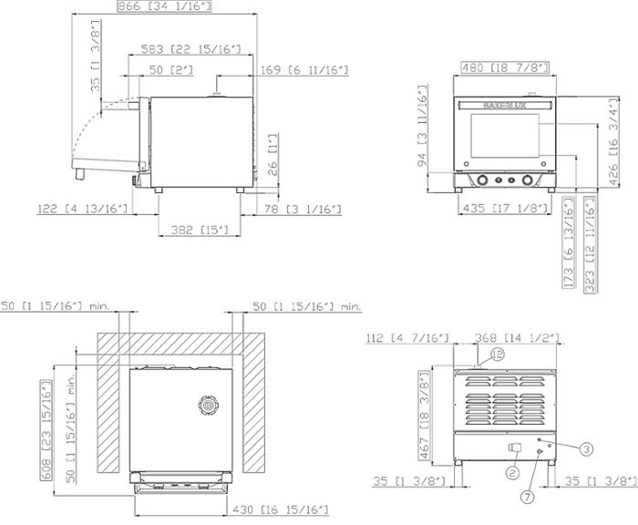Конвектомат с 3 нива 342х242 мм, BAKERLUX Classic Manual
