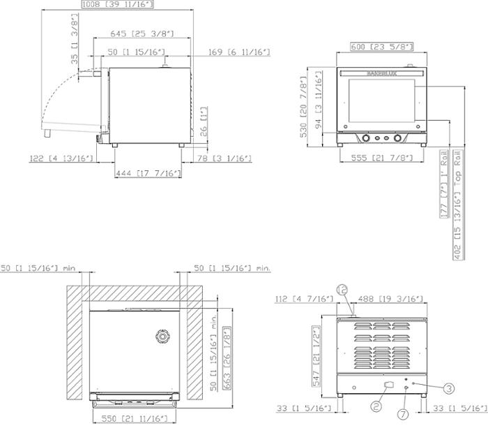 Конвектомат 4 нива 460х330 мм, BAKERLUX Classic Manual