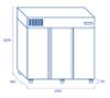 Среднотемпературен хладилен шкаф с 3 врати, GN 2/1, клас D, INOX
