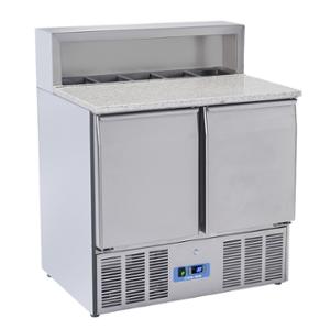 Хладилна маса за подготовка на пици с гранитен плот и отвор с капацитет GN 5x1/6, среднотемпературна