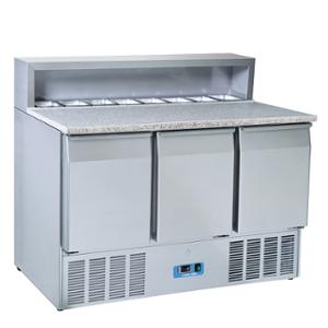 Хладилна маса за подготовка на пици с гранитен плот и отвор с капацитет GN 8x1/6, среднотемпературна