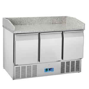 Хладилна маса за подготовка на пици с гранитен плот, среднотемпературна