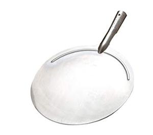 Лопата за пици с дръжка, кръгла, алуминиева, 19х19 см