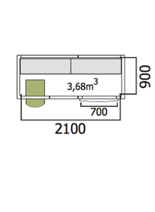   Хладилна стая среднотемпературна с обем 3,68 куб.м + агрегат