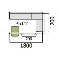 Хладилна стая среднотемпературна с обем 4,21 куб.м + агрегат