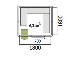 Хладилна стая среднотемпературна с обем 6,31 куб.м + агрегат