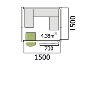 Хладилна стая нискотемпературна с обем 4,38 куб.м + агрегат