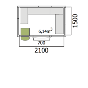 Хладилна стая нискотемпературна с обем 6,14 куб.м + агрегат