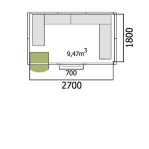 Хладилна стая нискотемпературна с обем 9,47 куб.м + агрегат