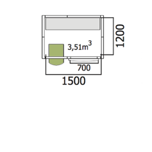  Хладилна стая среднотемпературна с обем 3,51 куб.м + агрегат и рафтове