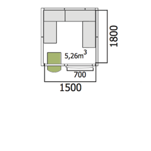 Хладилна стая среднотемпературна с обем 5,26 куб.м +агрегат и рафтове