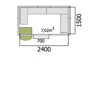Хладилна стая среднотемпературна с обем 7,02 куб.м + агрегат и рафтове