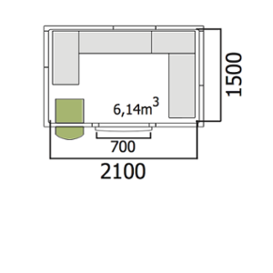  Хладилна стая нискотемпературна с обем 6,14 куб.м + агрегат и рафтове
