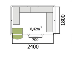  Хладилна стая нискотемпературна с обем 8,42 куб.м + агрегат и рафтове
