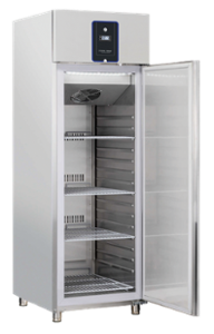 Среднотемпературен хладилен шкаф с 1 врата, GN 2/1, клас А, INOX