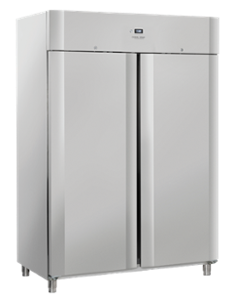 Нискотемпературен хладилен шкаф с 2 врати, GN 2/1, клас D, INOX