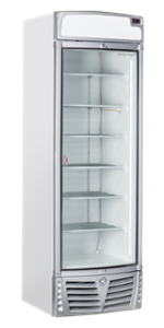 Нискотемпературна хладилна витрина с панел, 487 л, клас D, бяла