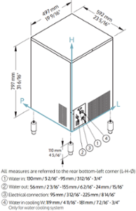 Ледогенератор за лед тип кубче Full Square Cube 23 г, 49 кг/24 ч, бин 25 кг, водно охлаждане - kuhnensko.com Ледогенератор за лед тип кубче Full Square Cube 23 г, 49 кг/24 ч, бин 25 кг, водно охлаждане